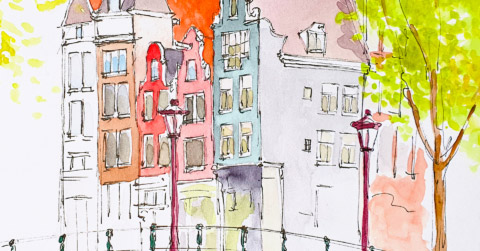 Urban sketching: schets het mooie Amsterdam