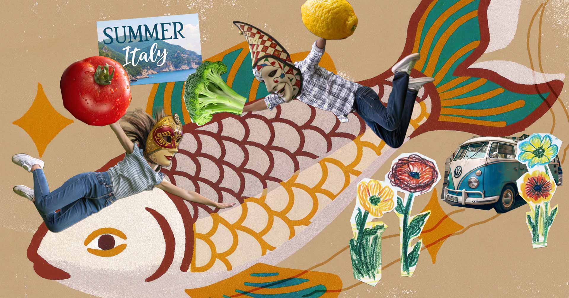 Team workshop Mixed media collages