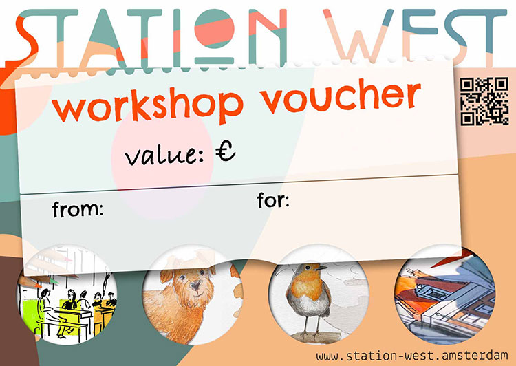 English print with examples of creative workshops up to €27